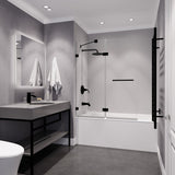 Pacific 48 in. x 58 in. Frameless Hinged Bathtub Door in Chrome