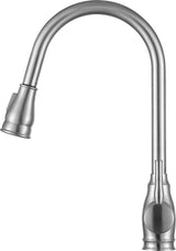 ANZZI Bell Brushed Nickel Single-Handle Deck-Mount Pull-Out Sprayer Kitchen Faucet, 1.8 GPM