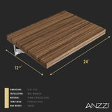 ANZZI Shoren 12.6 in. Teak Wall Mounted Shower Seat