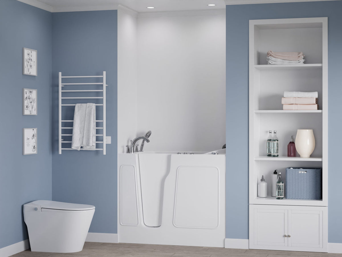 Universal Tubs HD Series 46 in. Left Drain Quick Fill Walk-In Whirlpool and Air Bath Tub with Powered Fast Drain in White