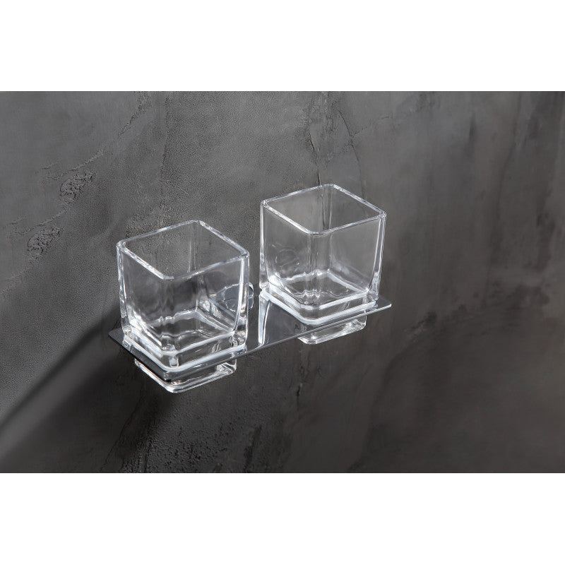 ANZZI Caster 3 Series Dual Toothbrush Holder in Brushed Nickel