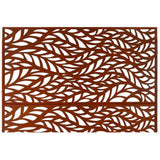 Sudzendf 76"Hx48"W Rust Red Outdoor & Indoor Metal Privacy Screen, Freestanding Decorative Privacy Screen for Deck Balcony Patio