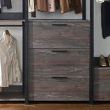 Klair Living Monica 143 in. W Rustic Gray Walk in Wood Closet System