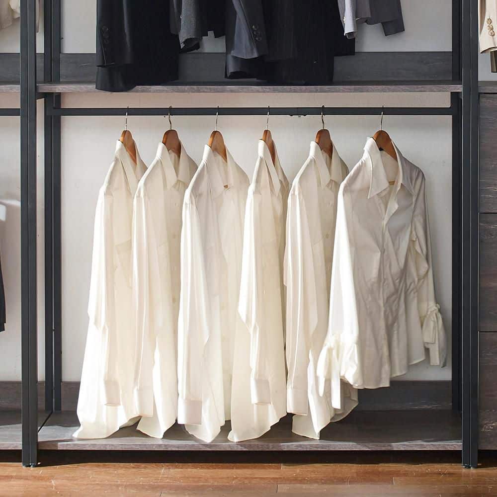 Klair Living Monica 143 in. W Rustic Gray Walk in Wood Closet System