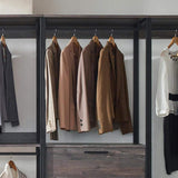 Klair Living Monica 143 in. W Rustic Gray Walk in Wood Closet System
