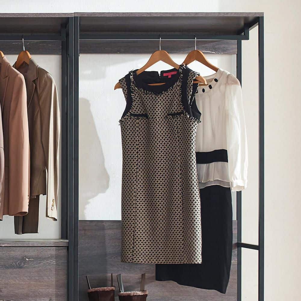 Klair Living Monica 96 in. W Rustic Gray Walk-in Wood Closet System