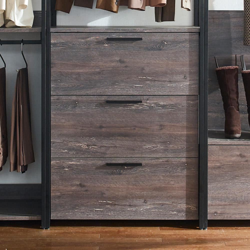 Klair Living Monica 96 in. W Rustic Gray Walk-in Wood Closet System