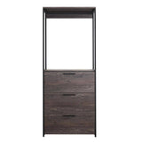 Klair Living Monica 32 in. W Rustic Gray Wood Closet System Walk-in Closet With 3-Drawers
