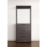 Klair Living Monica 32 in. W Rustic Gray Wood Closet System Walk-in Closet With 3-Drawers