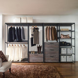 Klair Living Monica 32 in. W Rustic Gray Wood Closet System Walk-in Closet With 5 Shelves