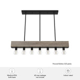Hunter Donelson 7 Light Rustic Iron Linear Chandelier Kitchen Light