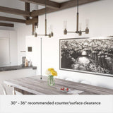 Hunter River Mill 3-Light Rustic Iron Island Chandelier with Clear Seeded Glass Shades