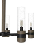 Hunter River Mill 5-Light Rustic Iron Candlestick Chandelier with Clear Seeded Glass Shades