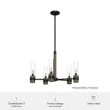 Hunter River Mill 5-Light Rustic Iron Candlestick Chandelier with Clear Seeded Glass Shades