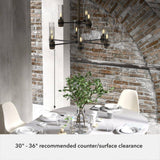 Hunter River Mill 9-Light Rustic Iron Candlestick Chandelier with Clear Seeded Glass Shades