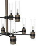 Hunter River Mill 9-Light Rustic Iron Candlestick Chandelier with Clear Seeded Glass Shades