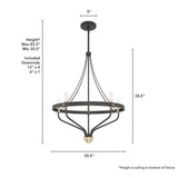Hunter Merlin 5-Light Rustic Iron Wagon Wheel Chandelier