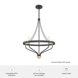 Hunter Merlin 5-Light Rustic Iron Wagon Wheel Chandelier