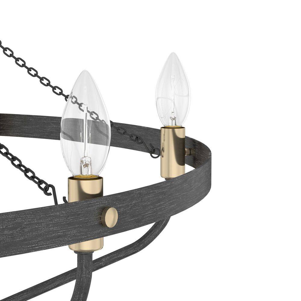 Hunter Merlin 7-Light Rustic Iron Wagon Wheel Chandelier