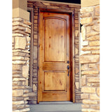 Krosswood Doors 42 in. x 96 in. Rustic Knotty Alder Arch Top Provincial Stain Left-Hand Inswing Wood Single Prehung Front Door