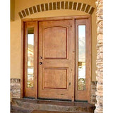 Krosswood Doors 42 in. x 96 in. Rustic Knotty Alder Arch Top Clear Stain Left-Hand Inswing Wood Single Prehung Front Door