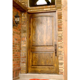 Krosswood Doors 32 in. x 80 in. Rustic Knotty Alder Arch Top Provincial Stain Left-Hand Inswing Wood Single Prehung Front Door