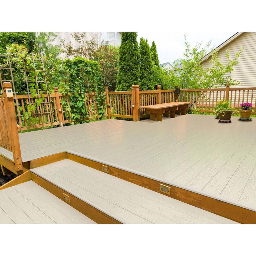 Deck-Top Rustic Tan PVC Decking Board Covers (10-Pack)