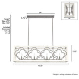 Hunter Gablecrest 4 Light Concrete Rustic White Linear Chandelier Kitchen Light