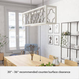 Hunter Gablecrest 4 Light Concrete Rustic White Linear Chandelier Kitchen Light