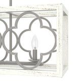 Hunter Gablecrest 4 Light Concrete Rustic White Linear Chandelier Kitchen Light