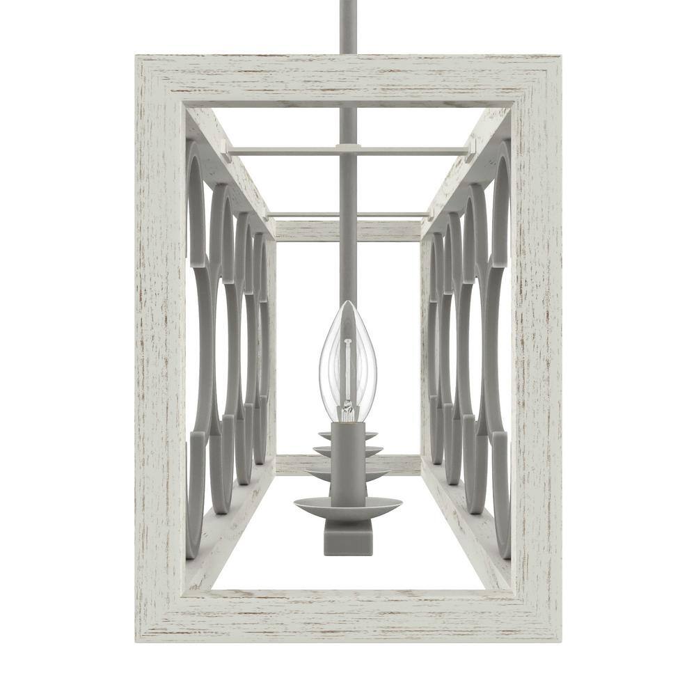 Hunter Gablecrest 4 Light Concrete Rustic White Linear Chandelier Kitchen Light