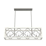 Hunter Gablecrest 4 Light Concrete Rustic White Linear Chandelier Kitchen Light
