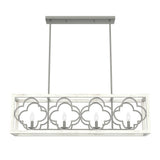 Hunter Gablecrest 4 Light Concrete Rustic White Linear Chandelier Kitchen Light