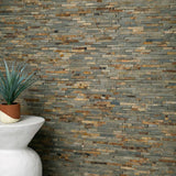 MSI Rustique Interlocking 8 in. x 18 in. x 10mm Textured Slate Mesh-Mounted Mosaic Wall Tile (10 sq. ft. / Case)