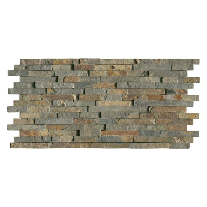 MSI Rustique Interlocking 8 in. x 18 in. x 10mm Textured Slate Mesh-Mounted Mosaic Wall Tile (10 sq. ft. / Case)