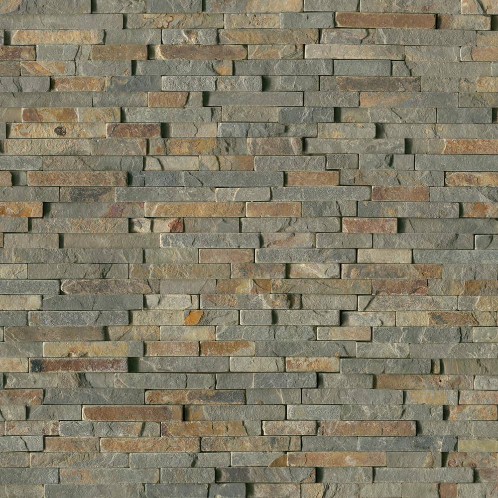 MSI Rustique Interlocking 8 in. x 18 in. x 10mm Textured Slate Mesh-Mounted Mosaic Wall Tile (10 sq. ft. / Case)