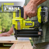 RYOBI ONE+ 18V 18-Gauge Cordless AirStrike Brad Nailer with Cordless Corner Cat Finish Sander