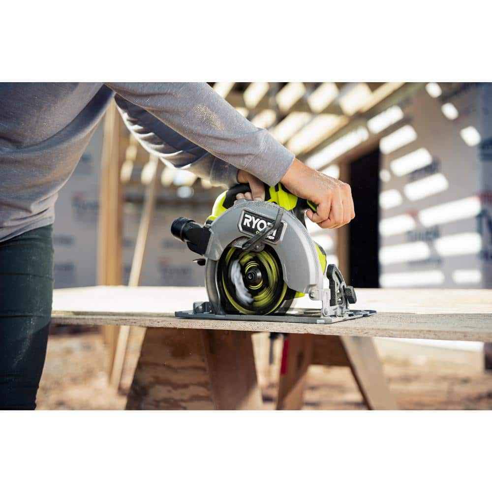 RYOBI ONE+ HP 18V Brushless Cordless 7-1/4 in. Circular Saw (Tool Only) with Carbide Thin Kerf Circular Saw Blade (1-Piece)
