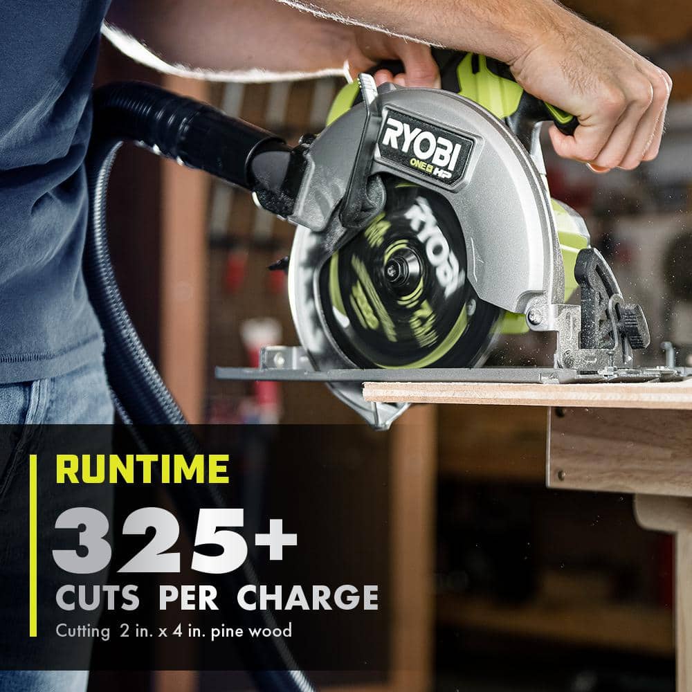 RYOBI ONE+ HP 18V Brushless Cordless 7-1/4 in. Circular Saw (Tool Only) with Carbide Thin Kerf Circular Saw Blade (1-Piece)