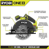 RYOBI ONE+ 18V Cordless 5 1/2 in. Circular Saw (Tool Only)