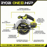 RYOBI ONE+ HP 18V Brushless Cordless Compact 6-1/2 in. Circular Saw (Tool Only)