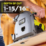 RYOBI ONE+ HP 18V Brushless Cordless 6-1/2 in. Track Saw Kit with (3) 4.0 Ah Batteries and Charger