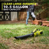 RYOBI 40V HP Brushless 100 MPH 600 CFM Cordless Leaf Blower/Mulcher/Vacuum with (2) 4.0 Ah Batteries and Charger