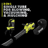 RYOBI 40V HP Brushless 100 MPH 600 CFM Cordless Leaf Blower/Mulcher/Vacuum with (2) 4.0 Ah Batteries and Charger