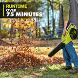 RYOBI 40V 120 MPH 550 CFM Cordless Battery Blower With 4.0 Ah Battery and Charger