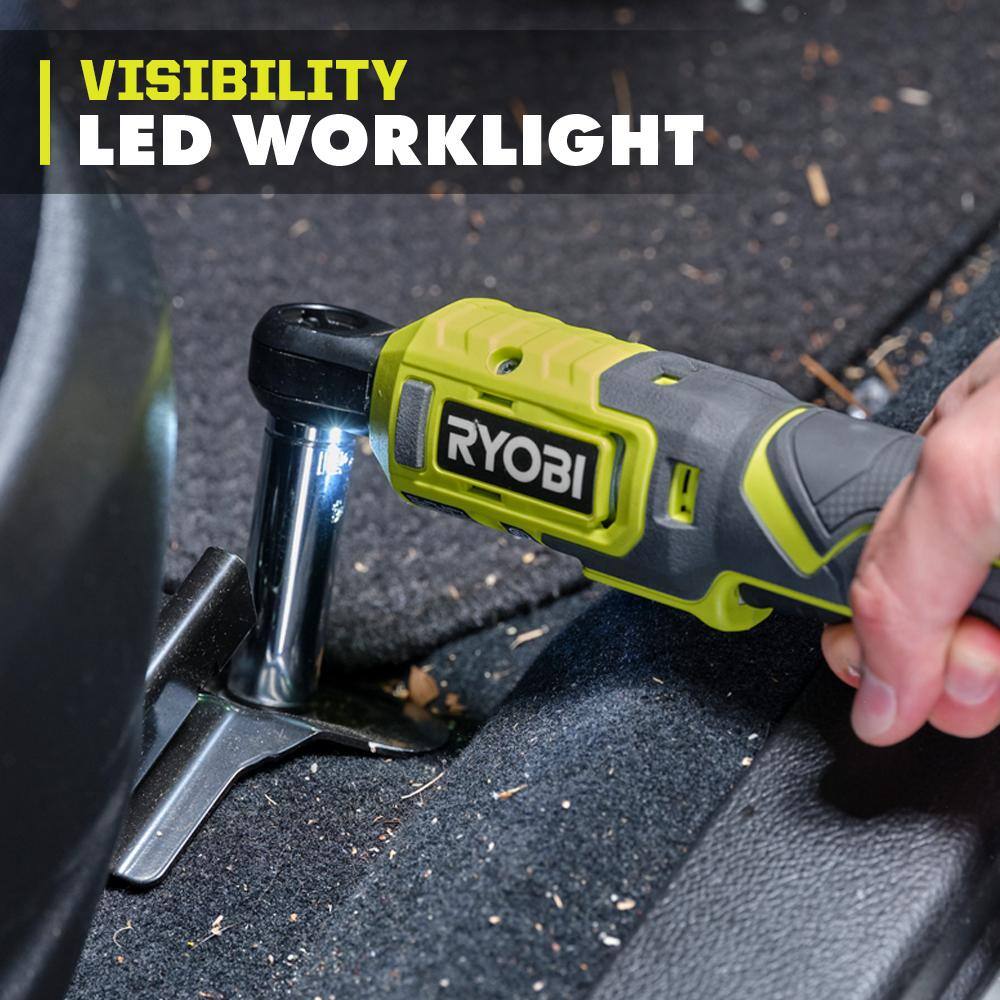 RYOBI USB Lithium 3/8 in. Ratchet Kit with 2.0 Ah Battery, Charging Cable, & USB Lithium 3.0 Ah Battery