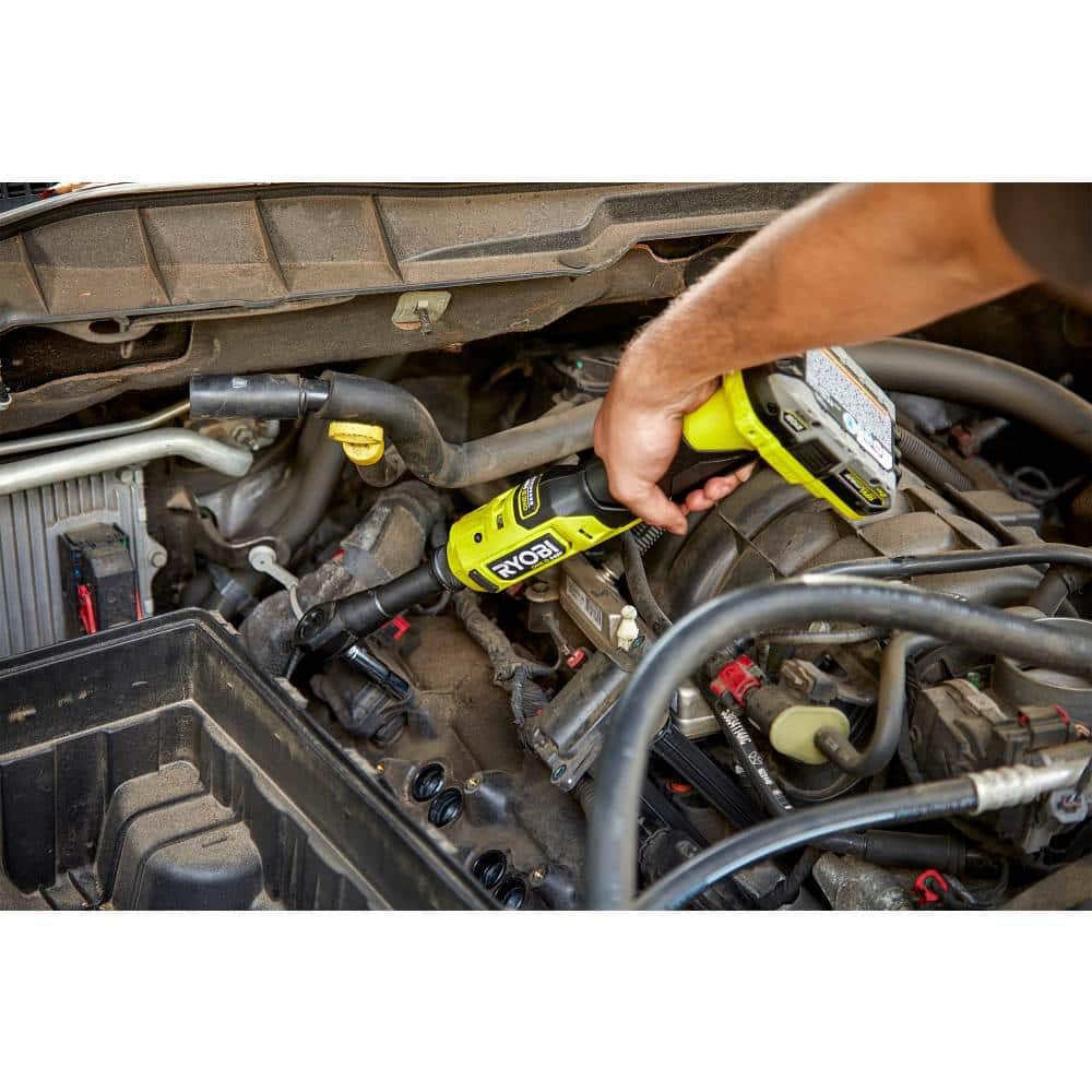 RYOBI ONE+ HP 18V Brushless Cordless 1/4 in. and 3/8 in. Extended Reach Ratchets (Tools Only)