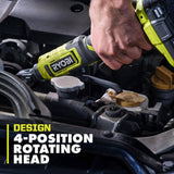 RYOBI ONE+ 18V Cordless Multi Size Ratchet Kit with 1.5 Ah Battery and Charger