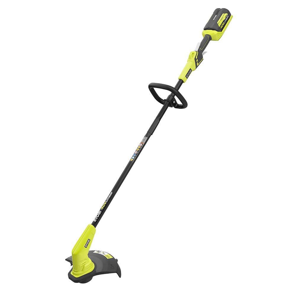 RYOBI 40V Lithium-Ion Cordless String Trimmer – 2.0 Ah Battery and Charger Included (12 in.)