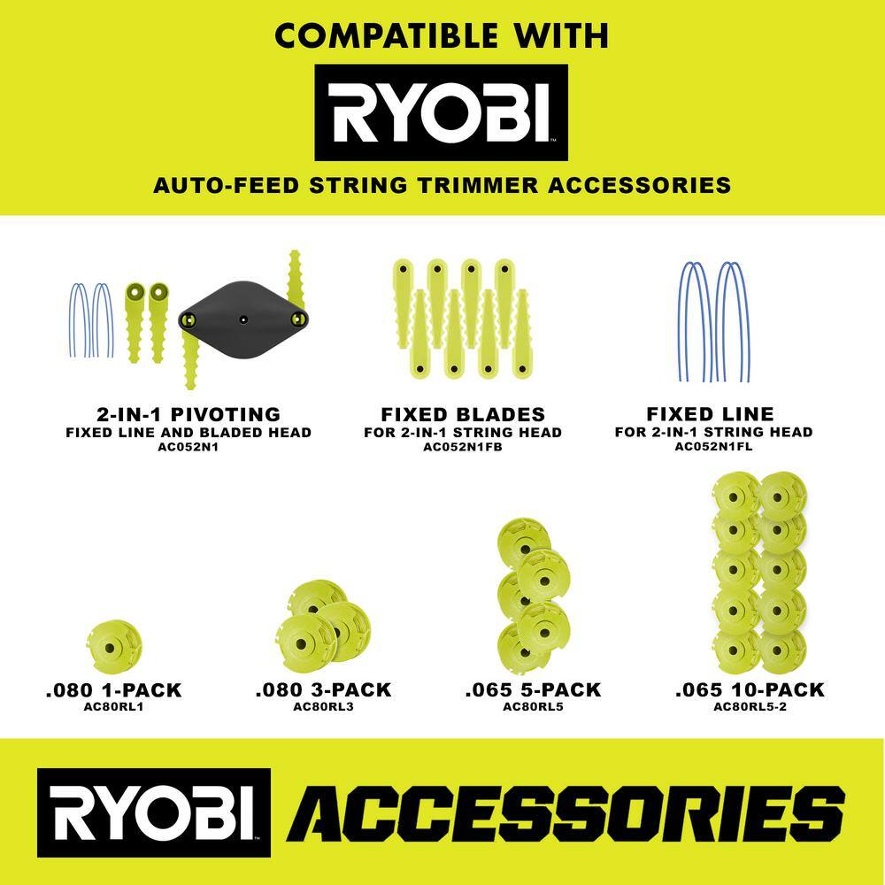 RYOBI 40V Lithium-Ion Cordless String Trimmer – 2.0 Ah Battery and Charger Included (12 in.)